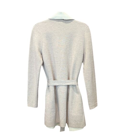 Boden Belted Waterfall Cardigan Tan And Cream Size Medium Wool Blend Pockets - Picture 3 of 9